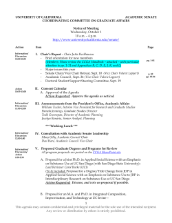 Agenda - Academic Senate, University of California
