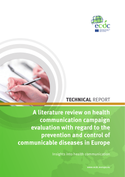 A literature review on health communication - ECDC