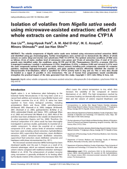 Isolation of volatiles from Nigella sativa seeds using