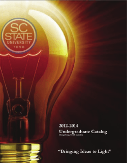 2012-2014 Undergraduate Catalog - South Carolina State University