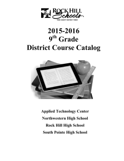 2015 9th Grade Course Catalog