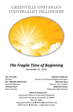 Order of Service - Greenville Unitarian Universalist Fellowship