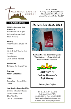 Weekly Bulletin - Uxbridge Baptist Church
