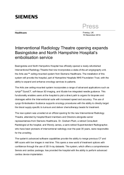 Interventional Radiology Theatre opening expands