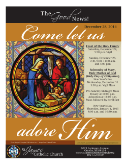 December 28, 2014 Good News - Saint James Catholic Church