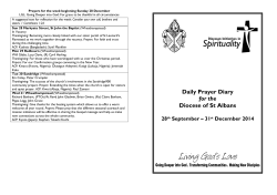 Daily Prayer Diary October-December 2014