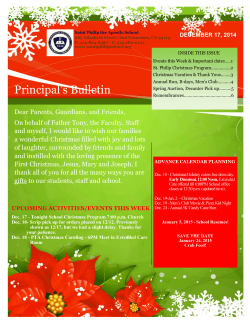 Principal's Bulletin