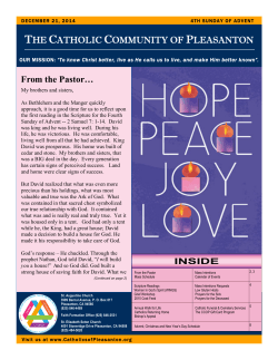 This Week's Bulletin - The Catholic Community of Pleasanton