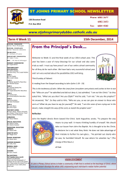 newsletter - St John's Catholic Primary School Dubbo