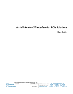 Arria V Avalon-ST Interface for PCIe Solutions User Guide