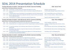 SEAL 2014 Presentation Schedule