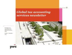 Global tax accounting services newsletter