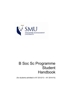 BSocSc Handbook - Singapore Management University