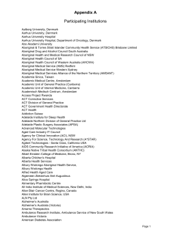 Appendix A Participating Institutions