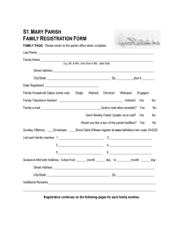 Parish Registration Form - St. Mary Catholic Church