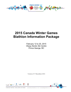 Canada Winter Games Biathlon Information Package