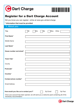 Dart Charge account registration form