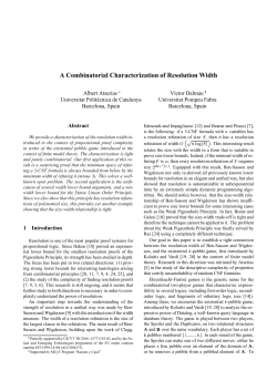A Combinatorial Characterization of Resolution Width