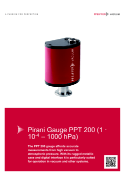 Pirani Gauge PPT 200 (1 · 10-4 – 1000 hPa)