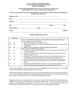 Program Admission Criteria - Horry Georgetown Technical College