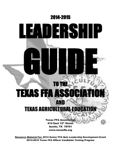 2014 Texas FFA Leadership Guide