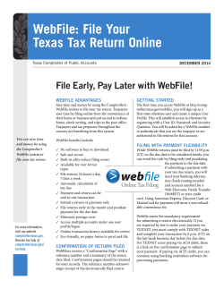 WebFile: File Your Texas Tax Return Online