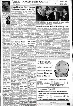 Niagara Falls NY Gazette 1961 Jan Grayscale