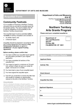Acquittal Form Community Festivals