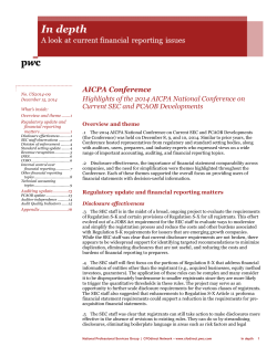 2014 AICPA National Conference on Current SEC and