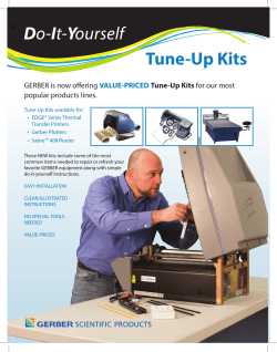 Tune-Up Kits Do-It-Yourself - Gerber Scientific Products