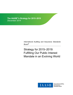 IAASB Strategy for 2015–2019