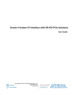 Stratix V Avalon-ST Interface with SR-IOV PCIe Solutions