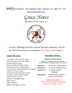 Grace Notes newsletter December 2014