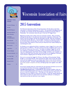 2015 Convention Newsletter - Wisconsin Association of Fairs