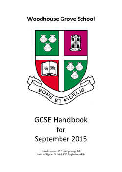 GCSE Handbook 2015 - Woodhouse Grove School