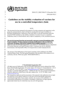 5. Stability evaluation of vaccines for use in a CTC