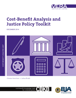 Cost-Benefit Analysis and Justice Policy Toolkit