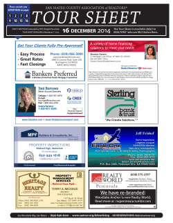 12/16/14 SAMCAR Tour Sheet - San Mateo County Association of