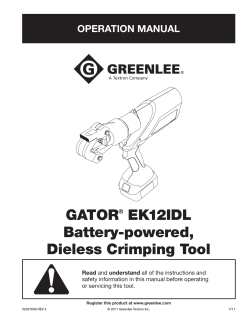 GATOR® EK12IDL Battery-powered, Dieless Crimping Tool