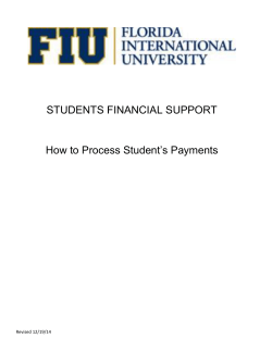 Process Student Payment Guide - Office of Finance & Administration