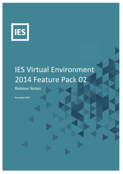 IES Virtual Environment 2014 Feature Pack 02
