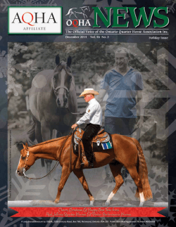 2014 Holiday Issue – part 1 - Ontario Quarter Horse Association