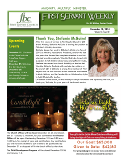 This Week's Newsletter - First Baptist Tuscaloosa.