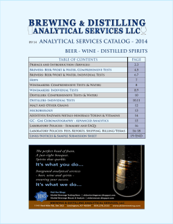 analytical services catalog - 2014 beer - wine