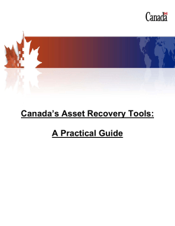 Canada's Asset Recovery Tools: A Practical Guide
