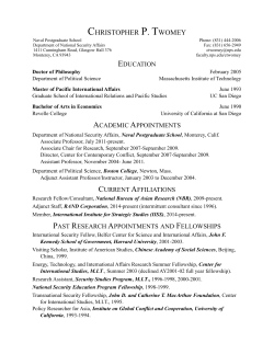 Twomey CV.pages - Naval Postgraduate School