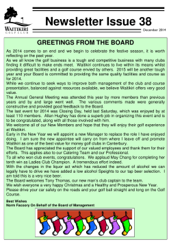 Newsletter Issue 38 - Waitikiri Golf Club