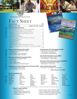 APCSS Fact Sheet Dec. 2014 - Asia-Pacific Center for Security Studies
