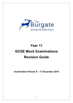 Year 11 Mock Revision Guide and Timetable 2014