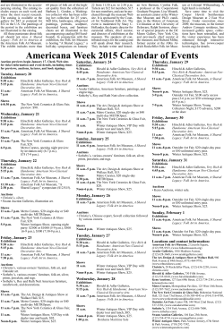 printable Americana Week 2015 Calendar of Events
